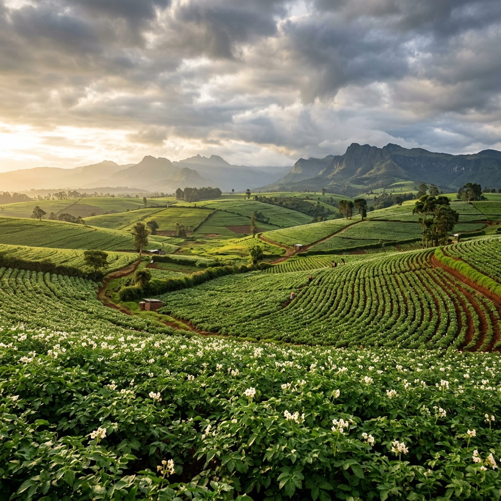 Nyandarua potato farm in Nyandarua County Kenya